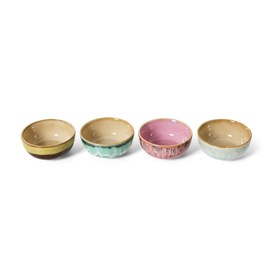 HK Living  70s ceramics: XS bowls Modernist / set van 4