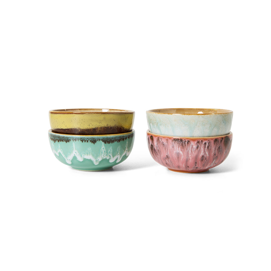 HK Living  70s ceramics: XS bowls Modernist / set van 4