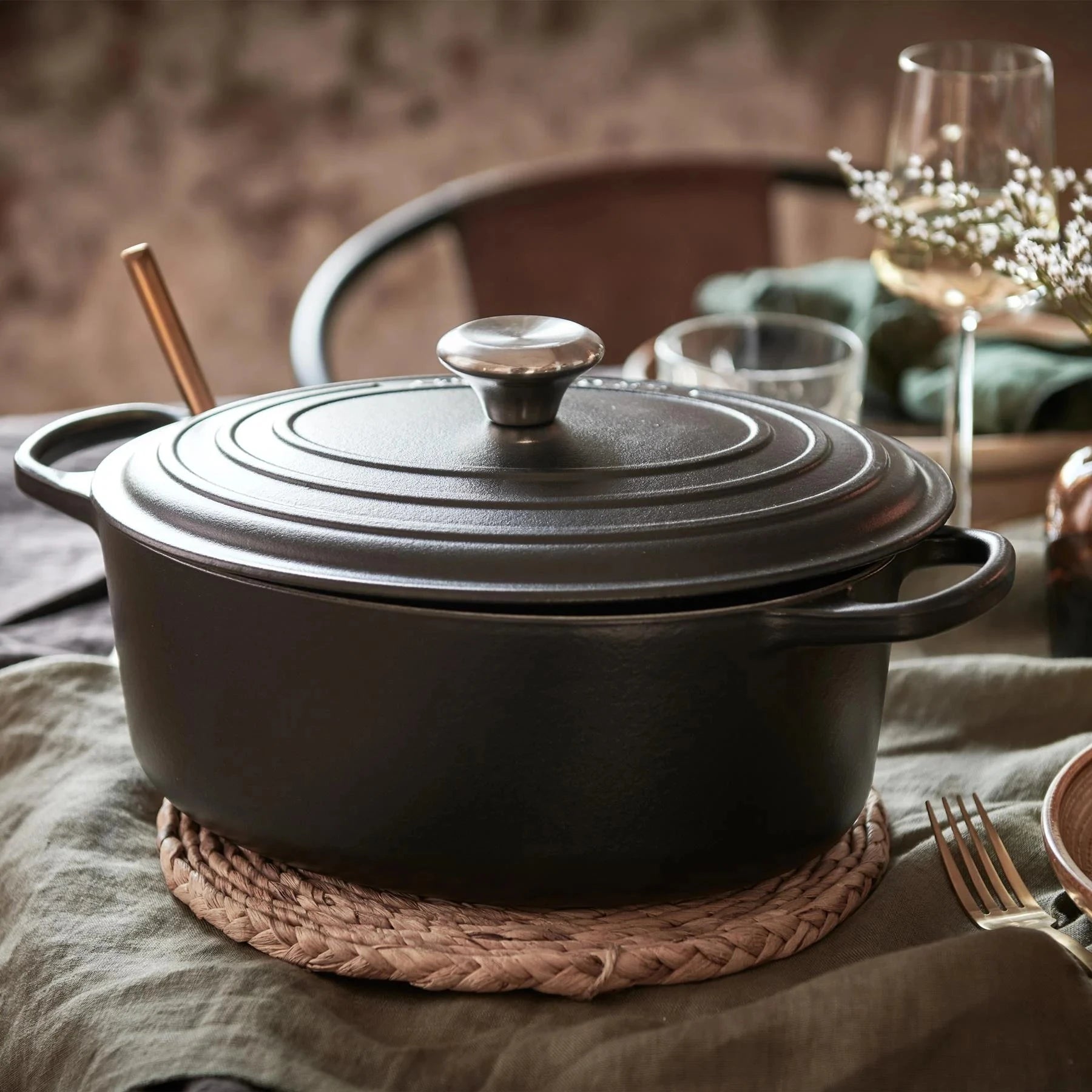Le Creuset gietijzer stoofpot rond 30cm - 2 kleuren - Oosterlinck
