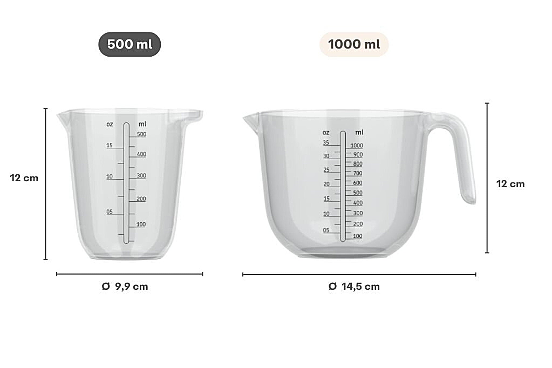 Mepal  Maatbeker 0.5L of 1L Chef it BPA-vrij - Oosterlinck Home