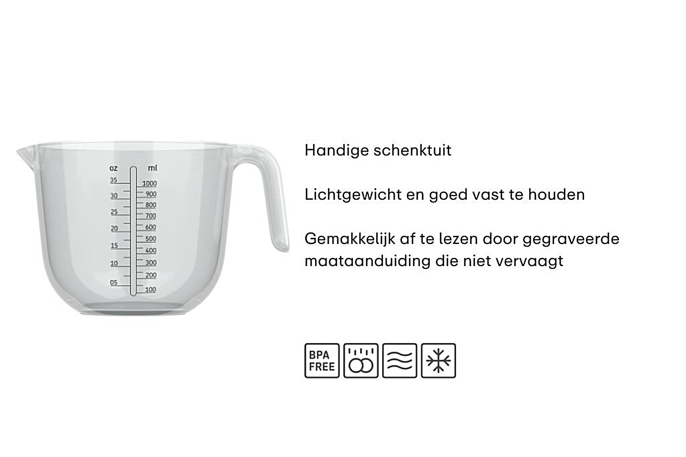 Mepal  Maatbeker 0.5L of 1L Chef it BPA-vrij - Oosterlinck Home