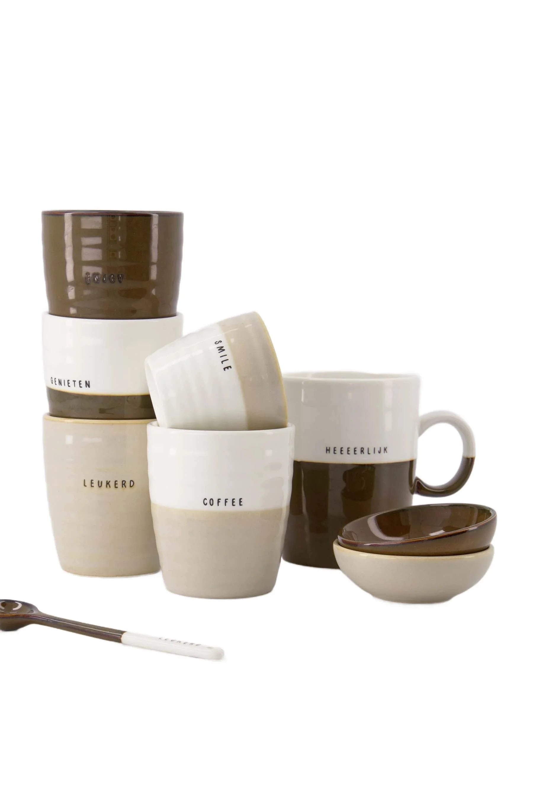 Zusss keramisch lepeltje Enjoy zandkleurig - Oosterlinck Home