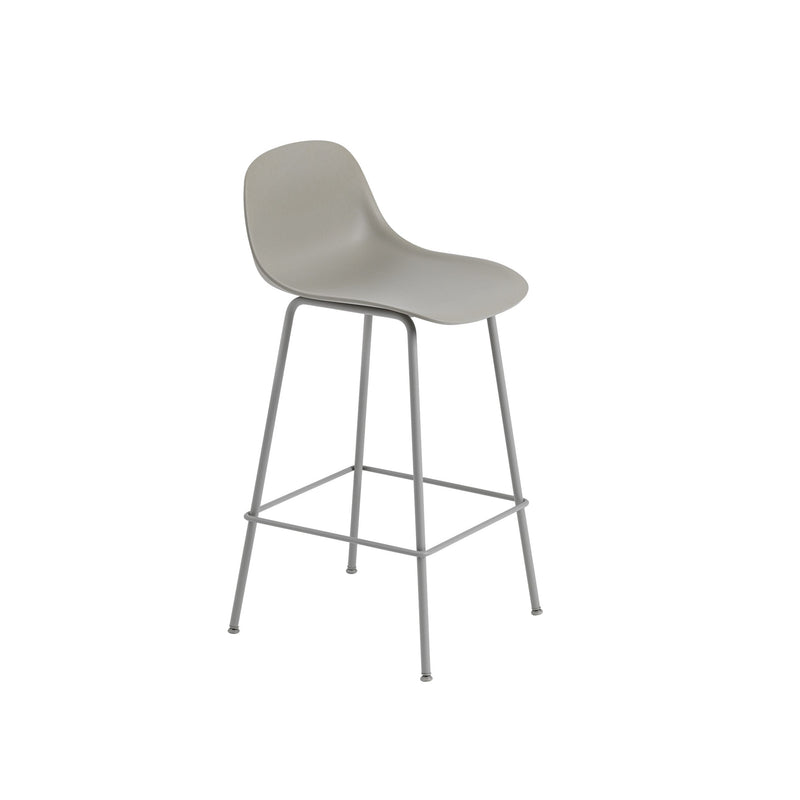 Muuto Fiber bar stool backrest - tube base - high - Oosterlinck