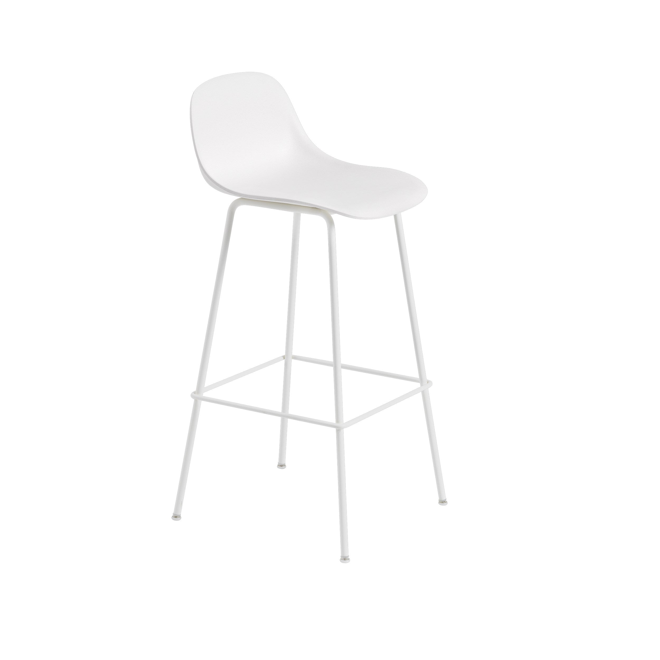 Muuto Fiber bar stool backrest - tube base - low - Oosterlinck