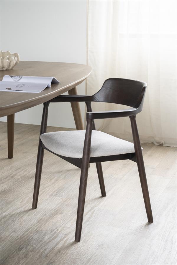 Home  Stoel Yorick bruin gestoffeerde zitting - Oosterlinck Home
