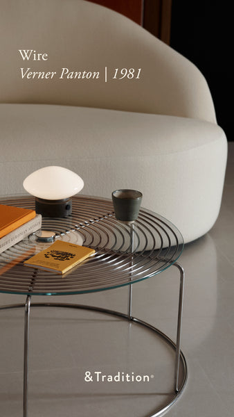 &Tradition  Wire Coffee Table Verner Panton Glasplaat