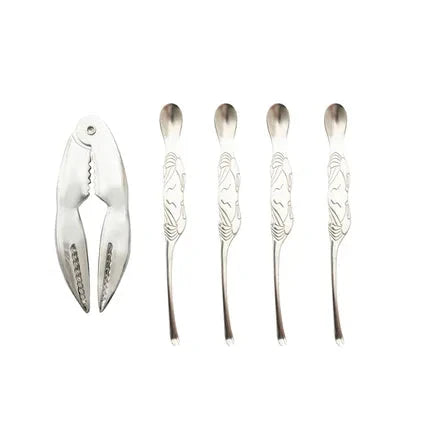 Point Virgule Kreeftentang en kreeftenvorkjes RVS - 5 delige set - Oosterlinck