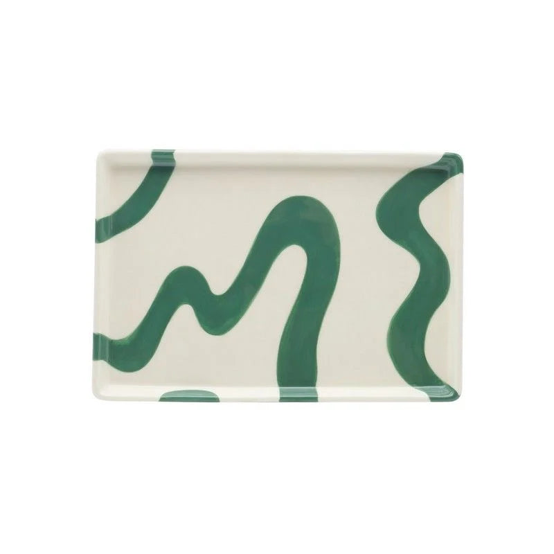 Que Rico   Plateau Alejandro - Spanish Swirls Groen - Oosterlinck Home
