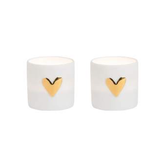 Räder Theelichtje hartje set van 2 goudkleurig - Oosterlinck Home