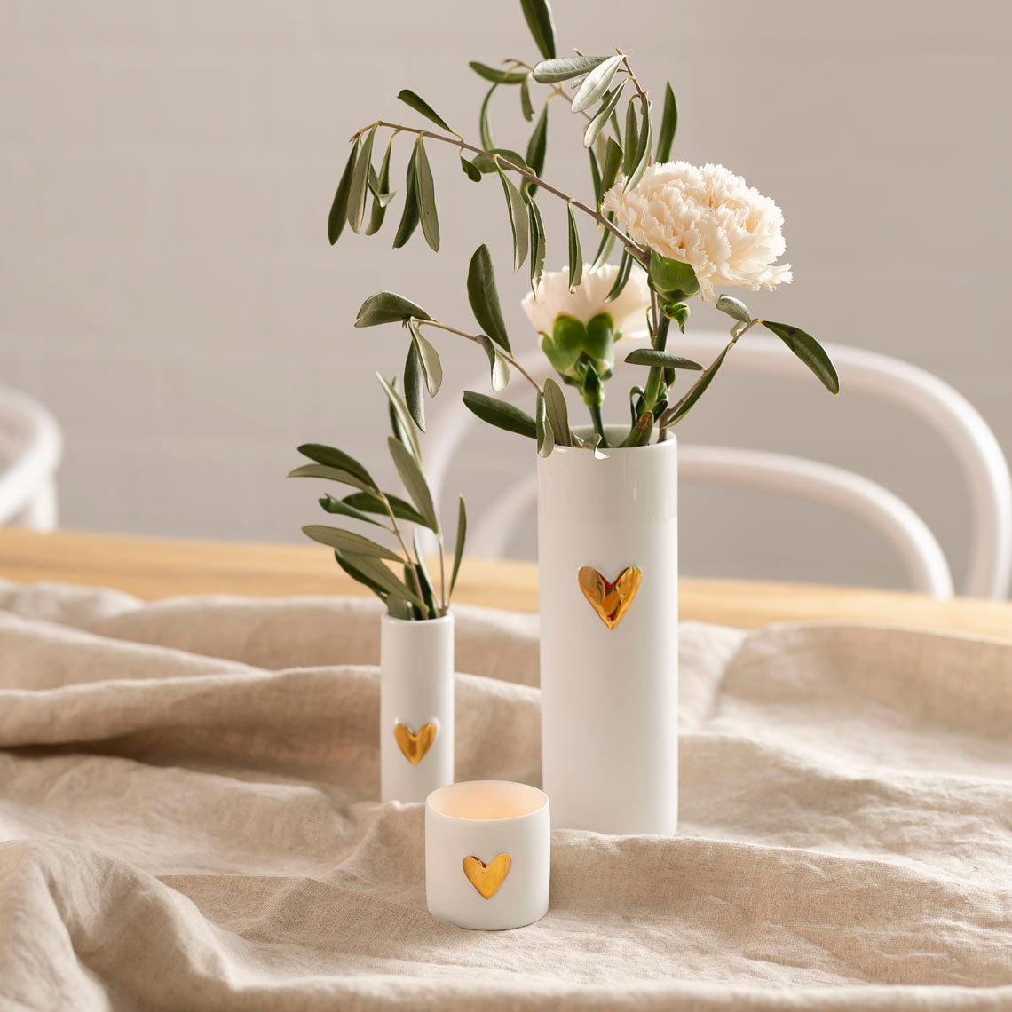 Räder Theelichtje hartje set van 2 goudkleurig - Oosterlinck Home