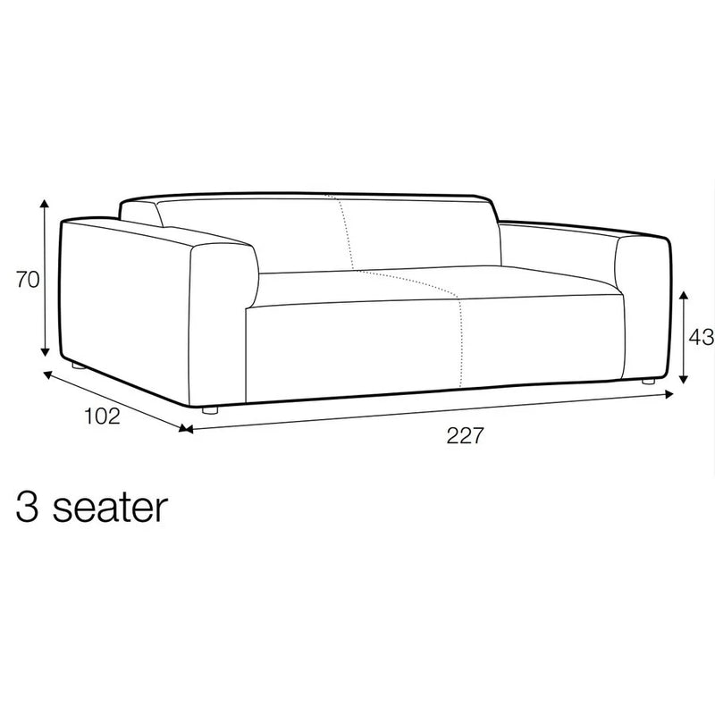 Sits Annie Driezit sofa 227cm - Oosterlinck