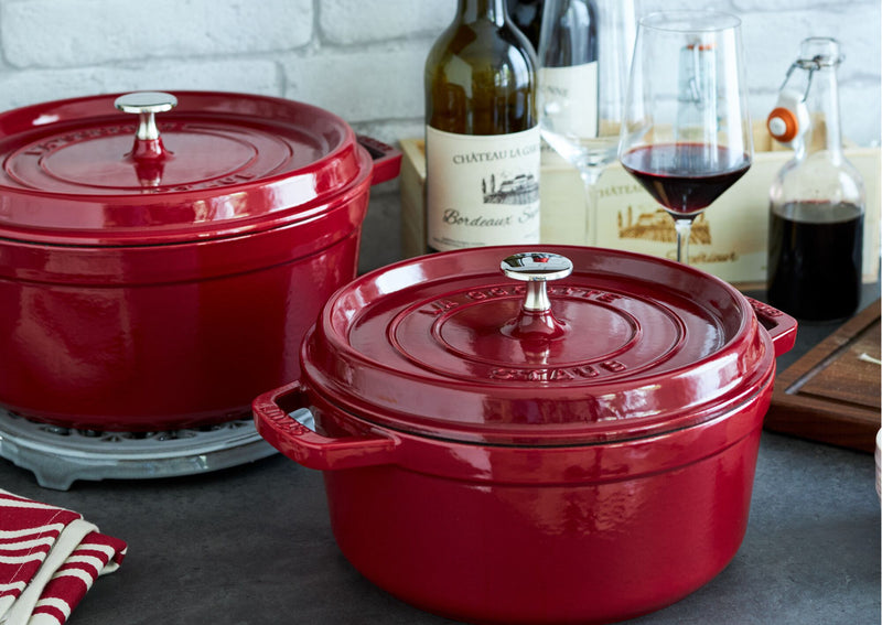 STAUB La Cocotte gietijzeren LAGE stoofpot 28cm bordeaux - Oosterlinck