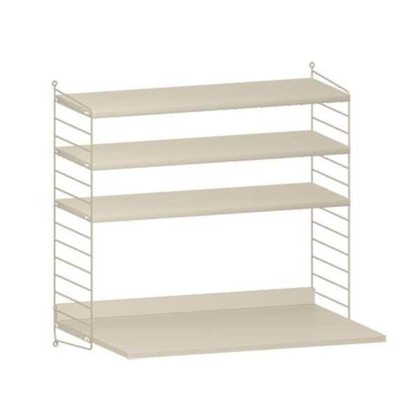 String System hangkast met bureau small beige - Oosterlinck