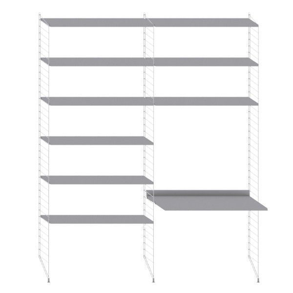 String System hoge kast met tafel bureau medium grijs - Oosterlinck