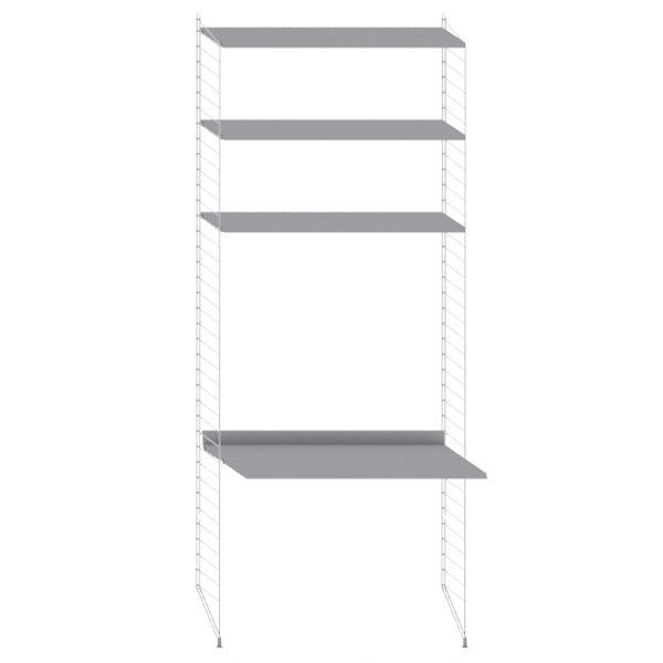 String System hoge kast met tafel bureau small grijs - Oosterlinck