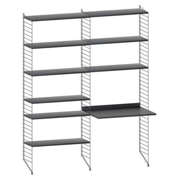 String System hoge kast met tafel bureau medium zwart - Oosterlinck