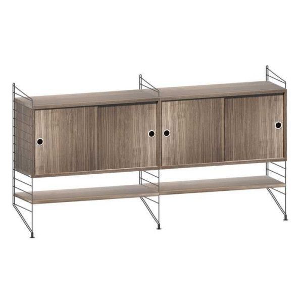 String System dressoir medium zwart walnoot - Oosterlinck