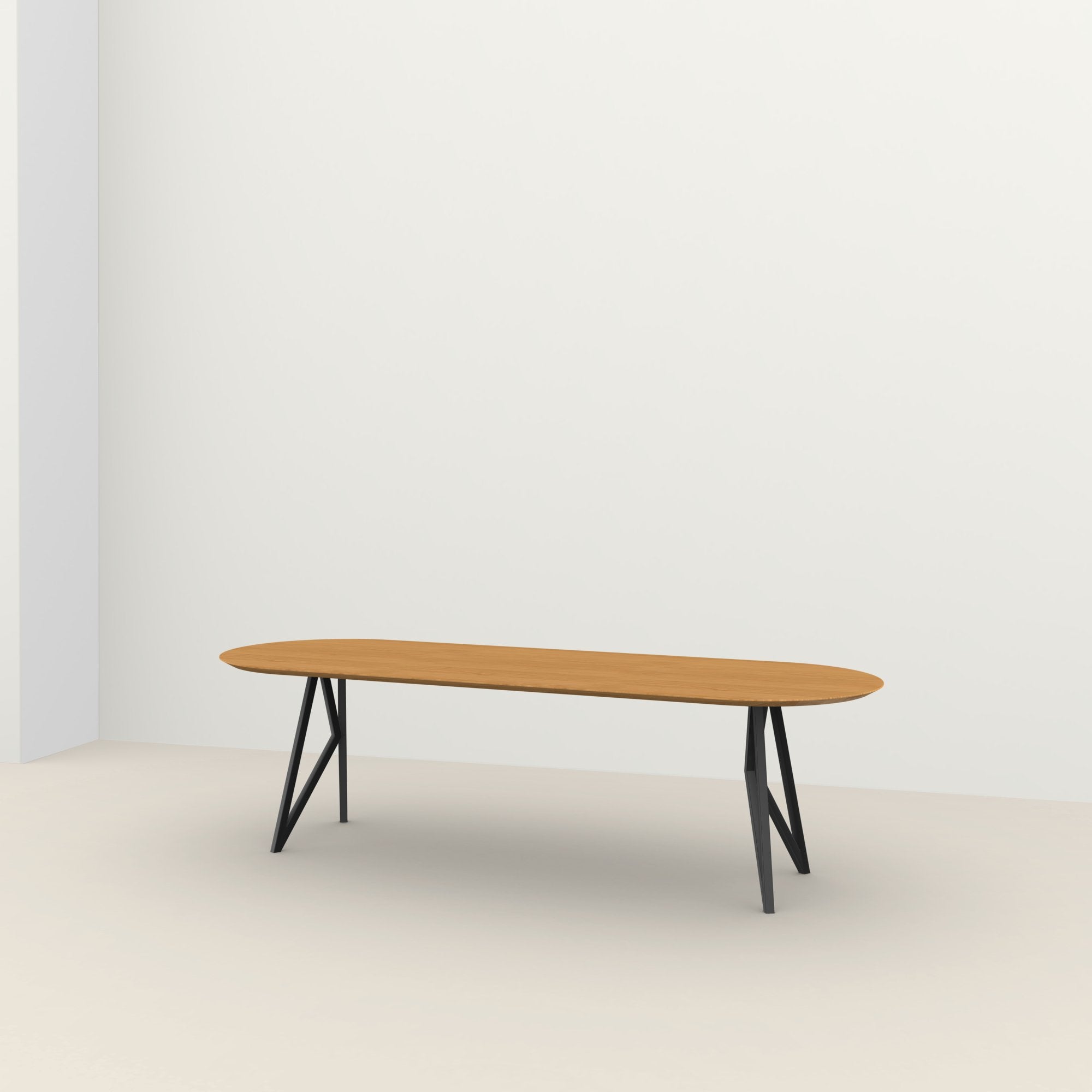 Studio Henk Butterfly tafel platovaal verjongd - zwart onderstel - alle formaten - Oosterlinck
