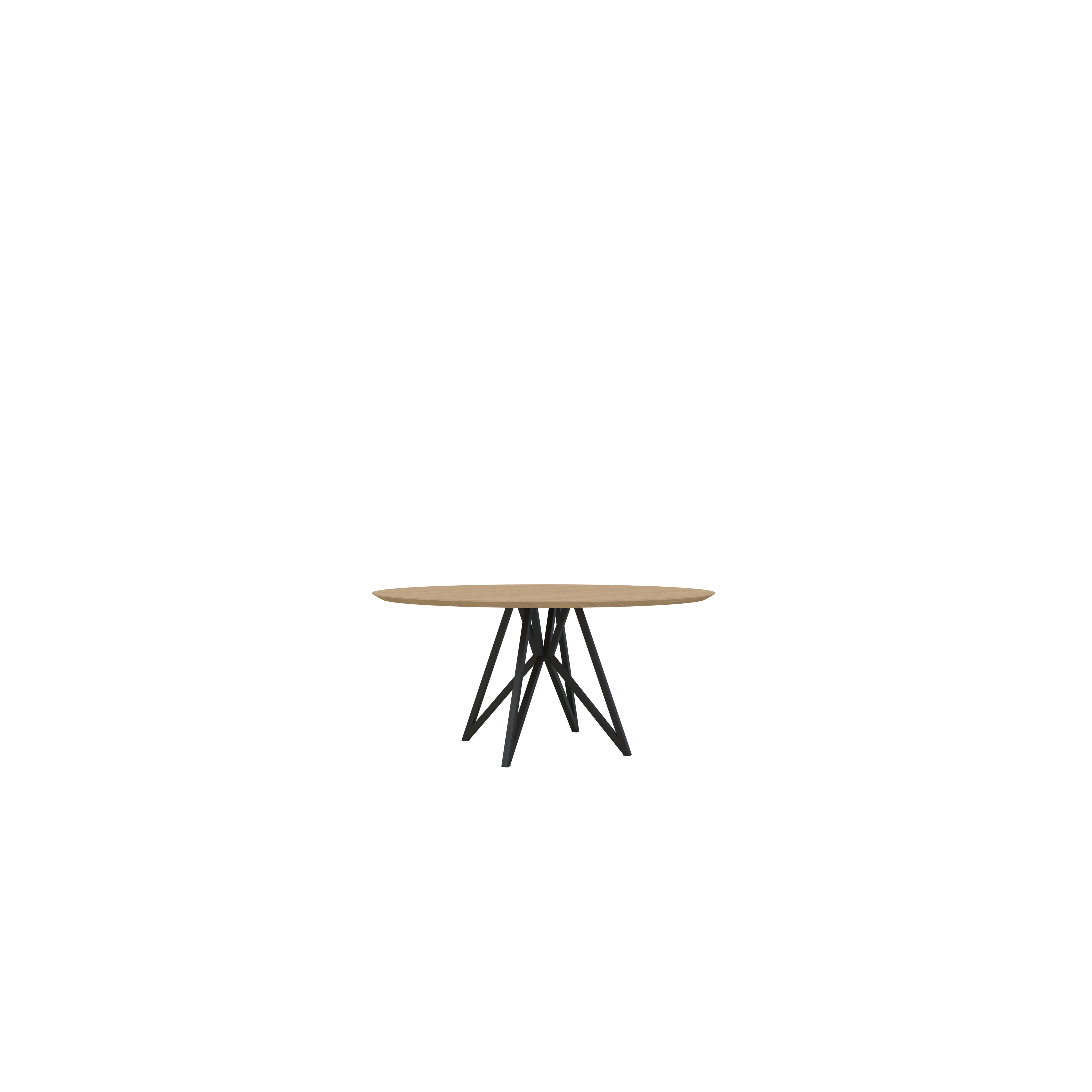 Studio Henk Butterfly tafel rond verjongd - zwart onderstel - alle formaten - Oosterlinck