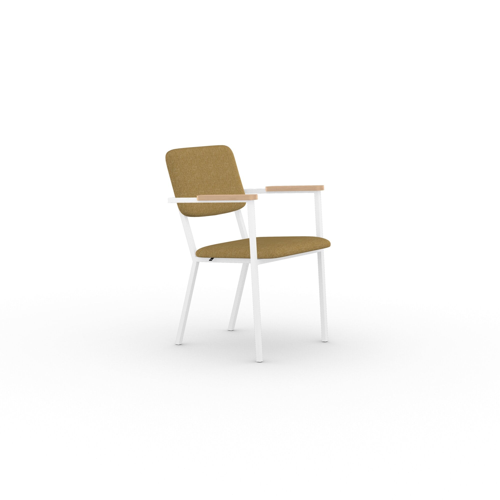 Studio Henk - CO chair met armleuning en wit frame - diverse bekleding. - Oosterlinck