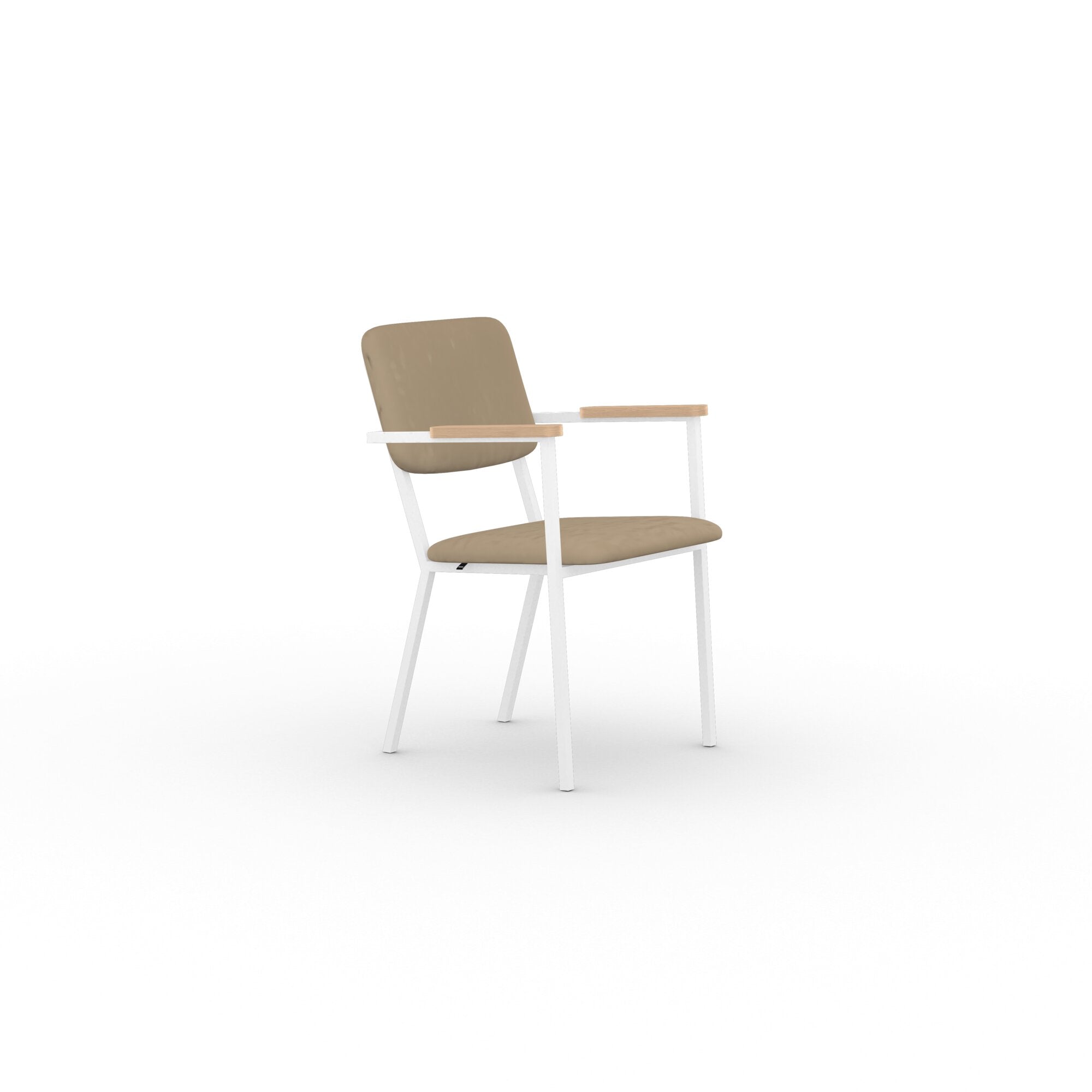 Studio Henk - CO chair met armleuning en wit frame - diverse bekleding. - Oosterlinck