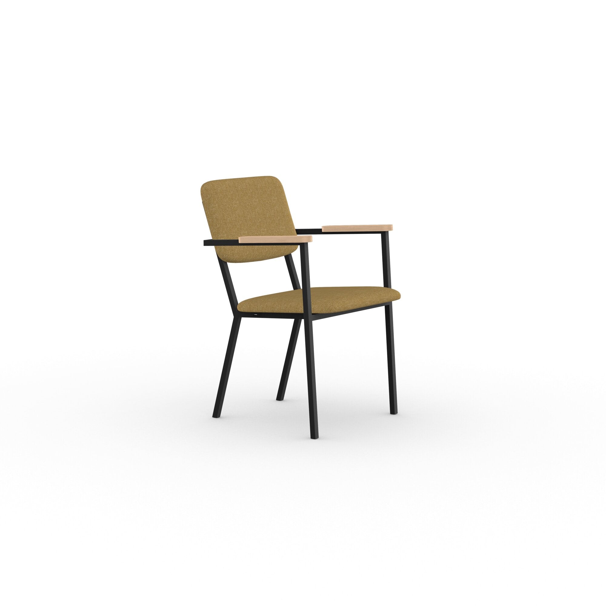 Studio Henk - CO chair met armleuning en zwart frame - diverse bekleding. - Oosterlinck