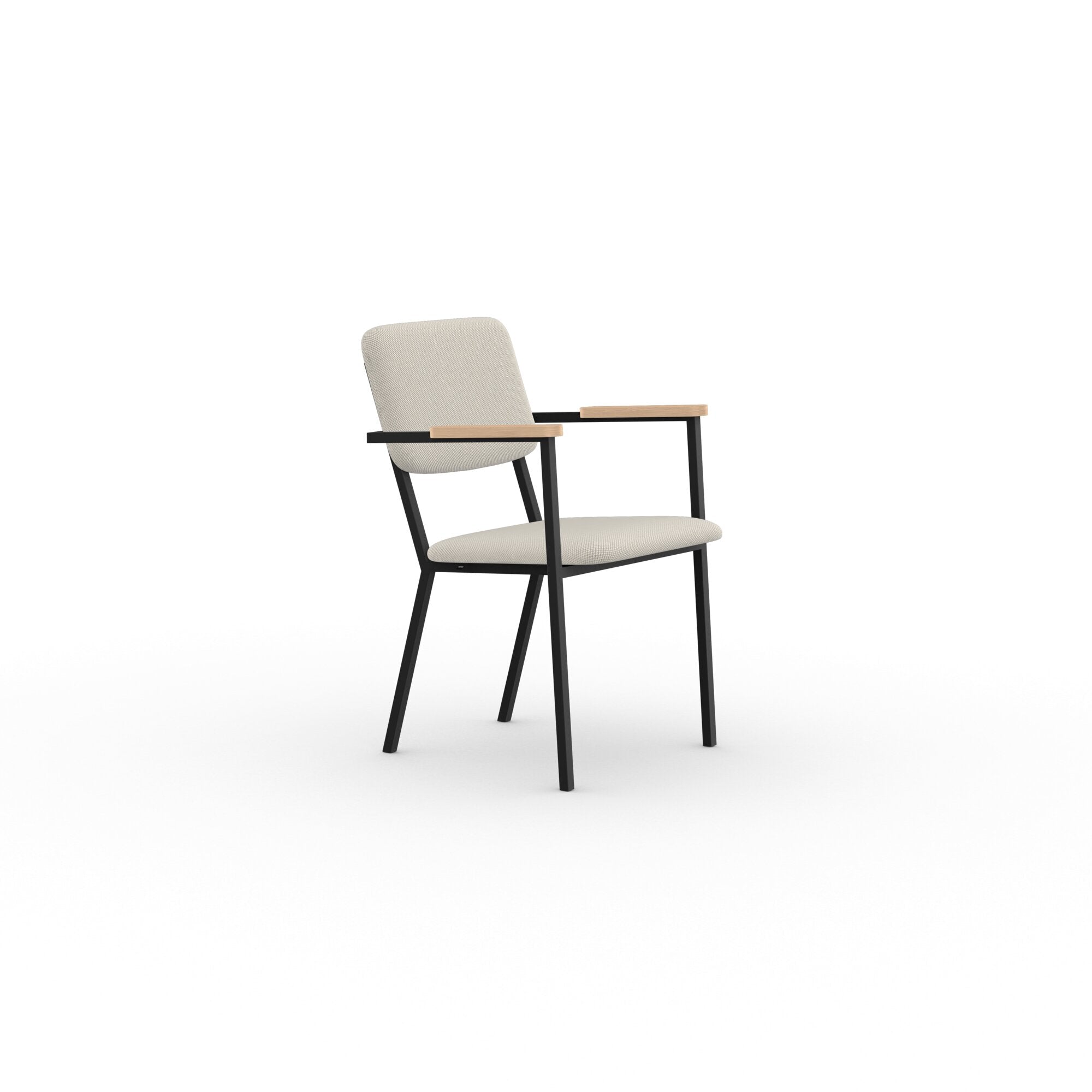Studio Henk - CO chair met armleuning en zwart frame - diverse bekleding. - Oosterlinck