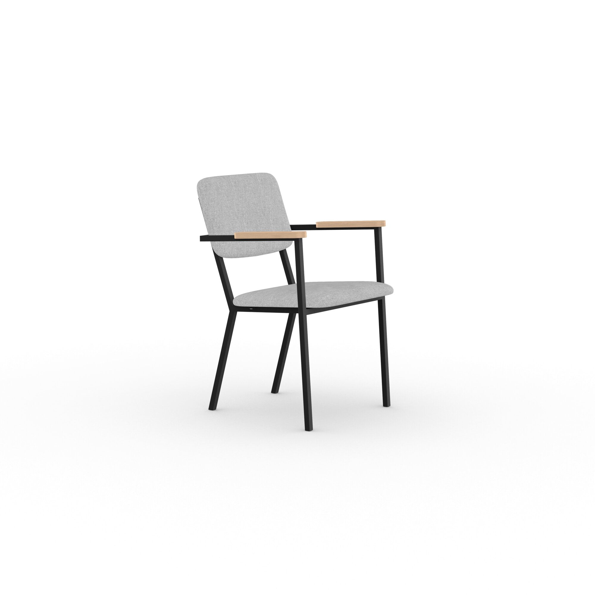Studio Henk - CO chair met armleuning en zwart frame - diverse bekleding. - Oosterlinck