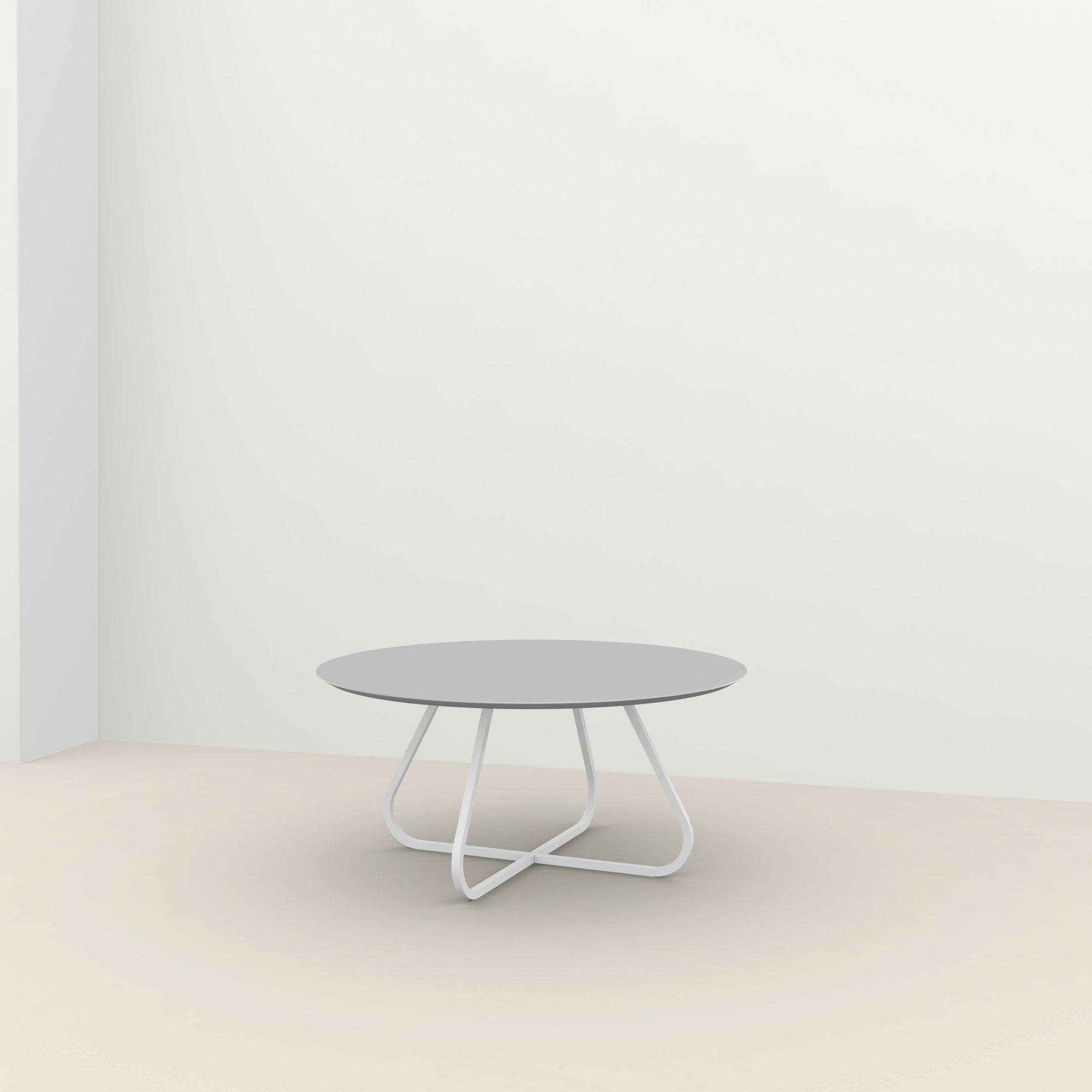 Studio Henk Curved ronde tafel HPL verjongd - wit onderstel - alle formaten - Oosterlinck