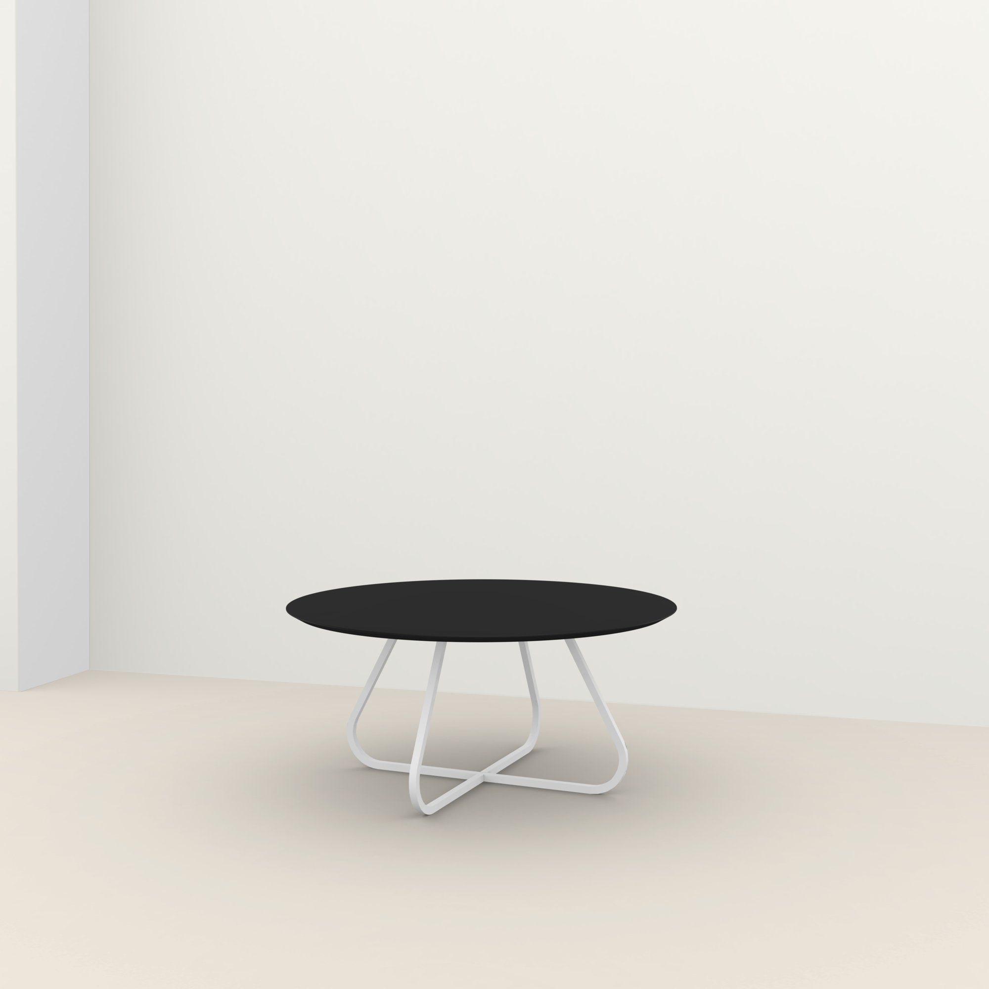 Studio Henk Curved ronde tafel HPL verjongd - wit onderstel - alle formaten - Oosterlinck