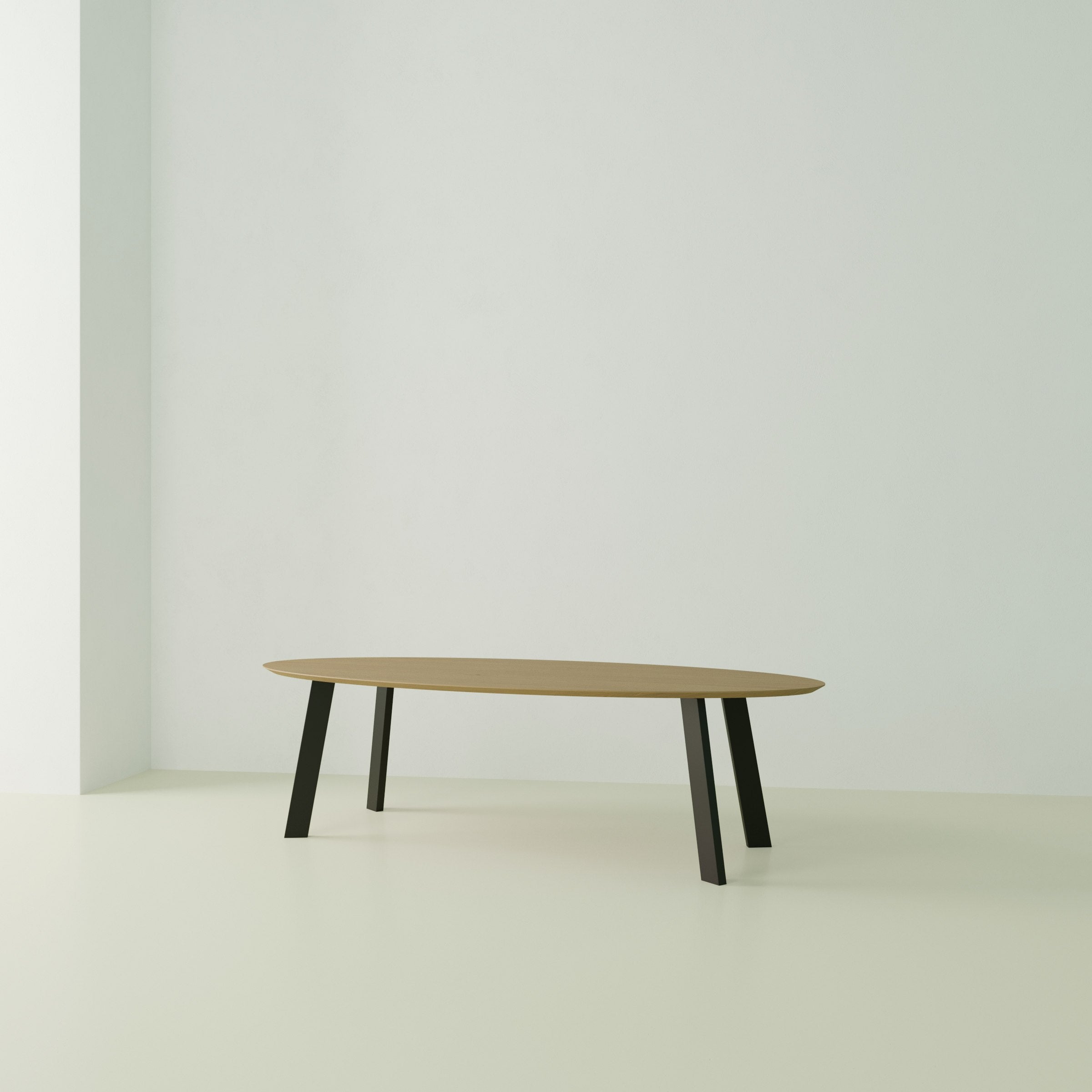 Studio Henk New Co tafel ovaal verjongd - zwart onderstel - alle formaten - Oosterlinck