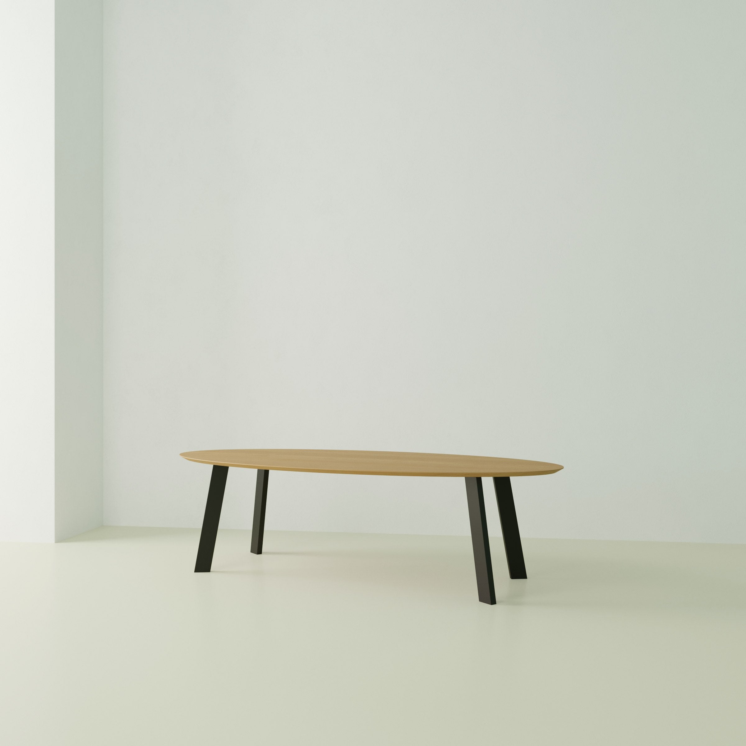 Studio Henk New Co tafel ovaal verjongd - zwart onderstel - alle formaten - Oosterlinck