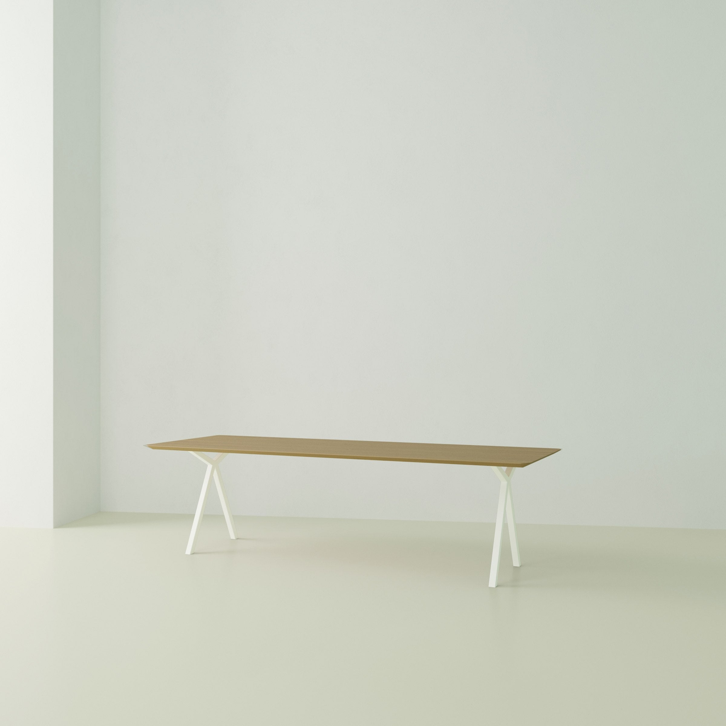 Studio Henk Slim X-type tafel verjongd - wit onderstel - alle formaten - Oosterlinck