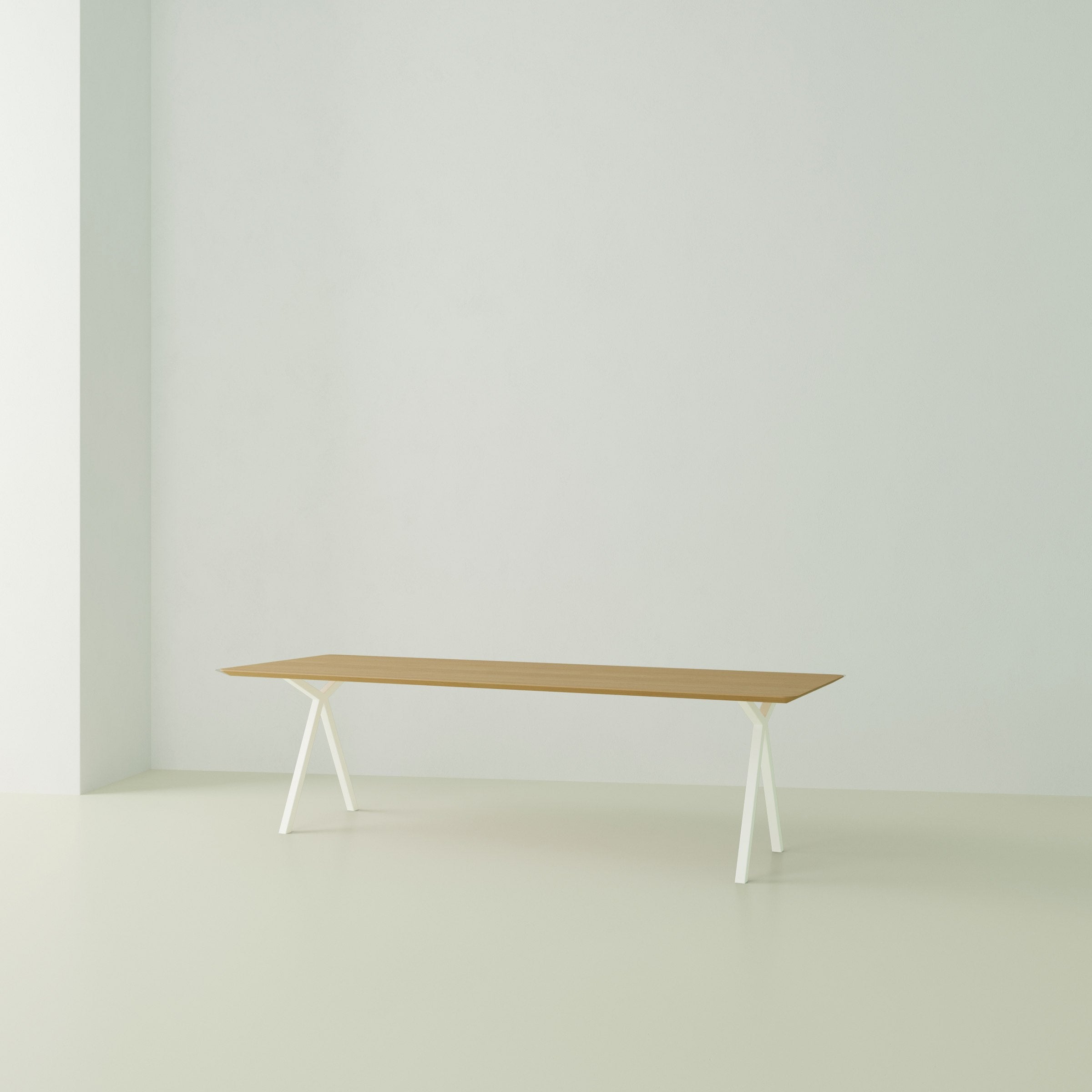 Studio Henk Slim X-type tafel verjongd - wit onderstel - alle formaten - Oosterlinck