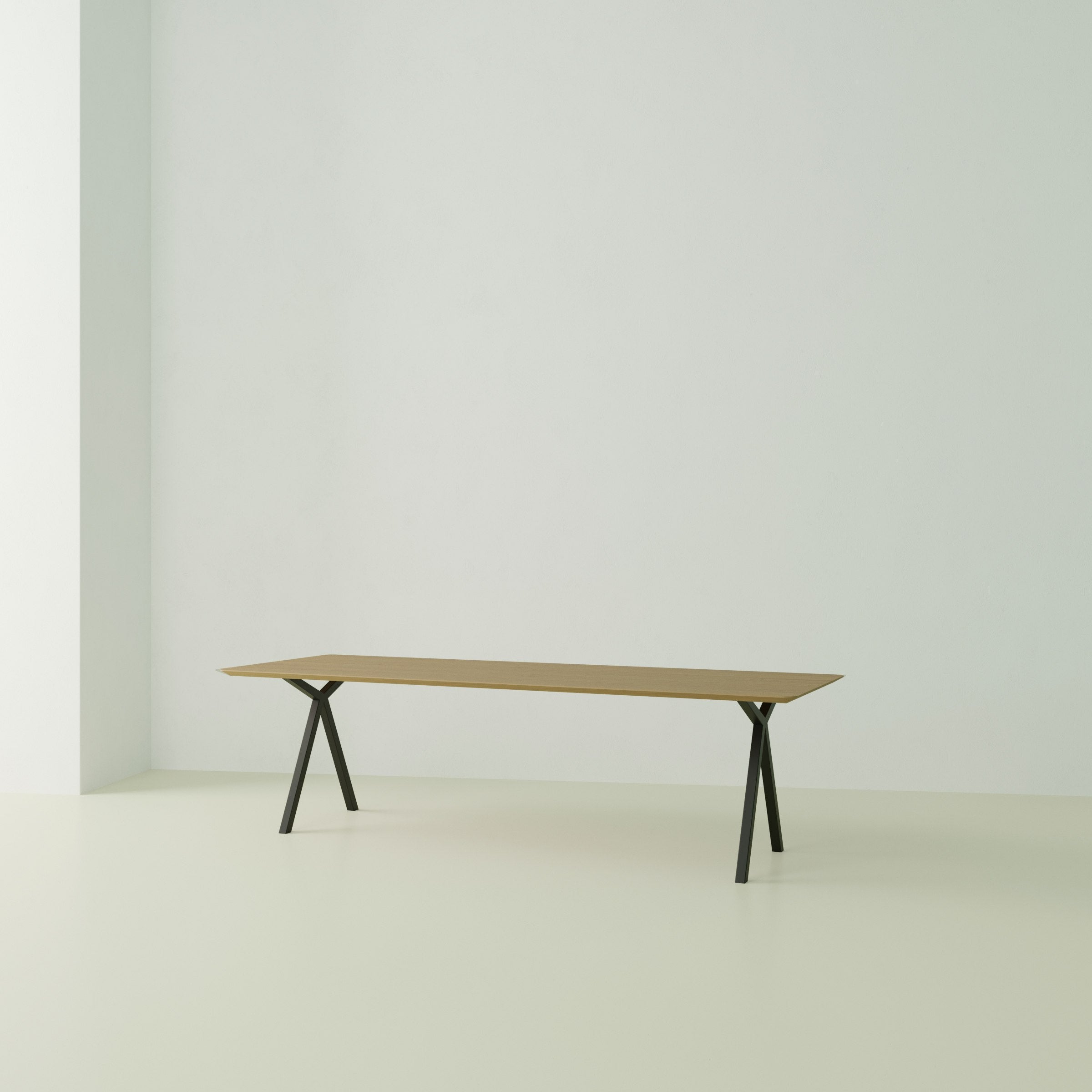 Studio Henk Slim X-type tafel verjongd - zwart onderstel - alle formaten - Oosterlinck