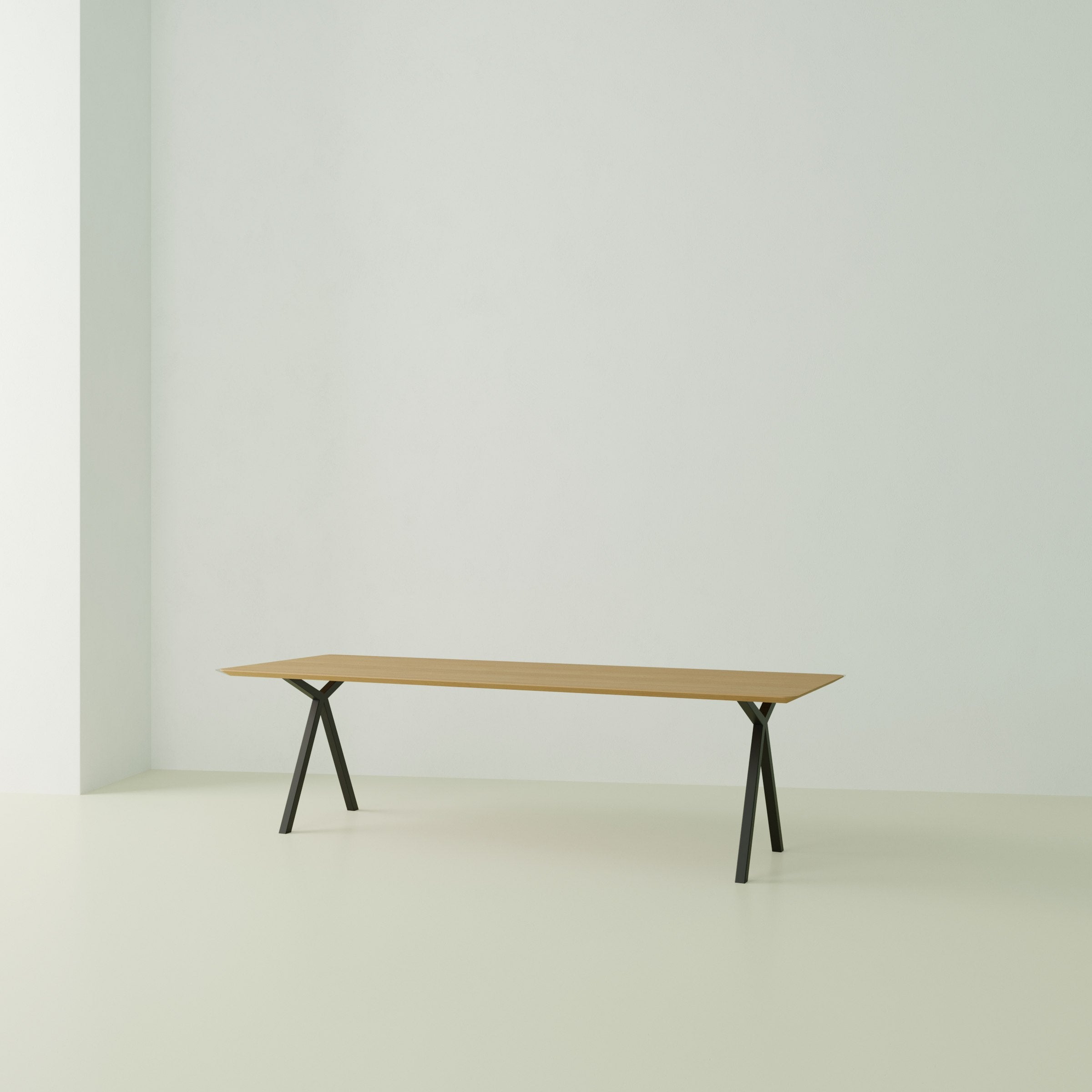 Studio Henk Slim X-type tafel verjongd - zwart onderstel - alle formaten - Oosterlinck