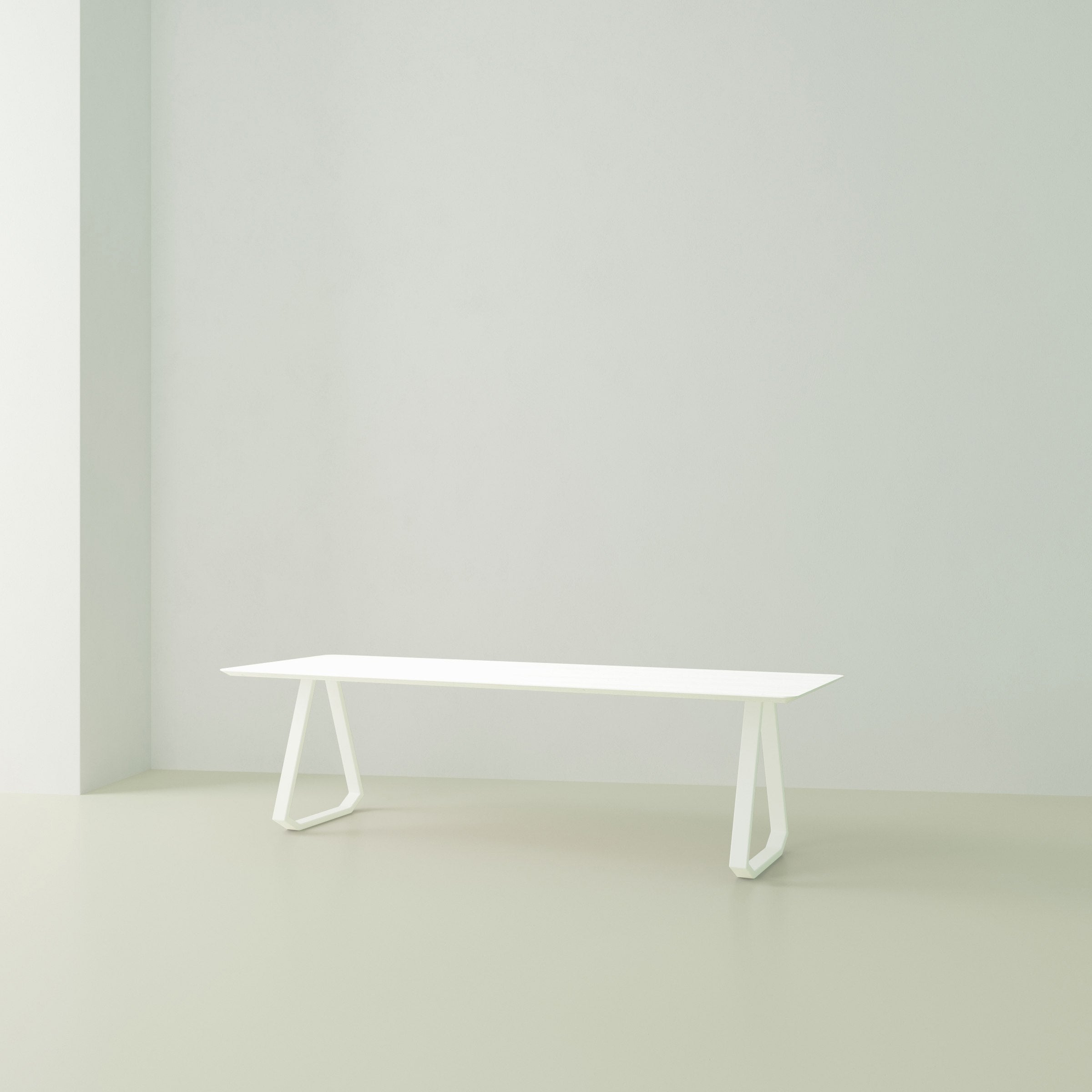 Studio Henk Topple tafel HPL verjongd - wit onderstel - alle formaten - Oosterlinck