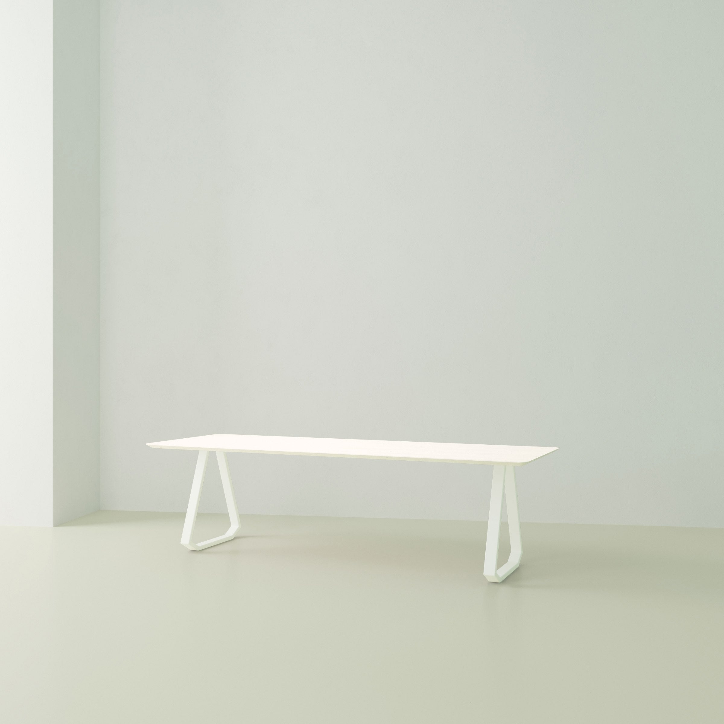 Studio Henk Topple tafel HPL verjongd - wit onderstel - alle formaten - Oosterlinck