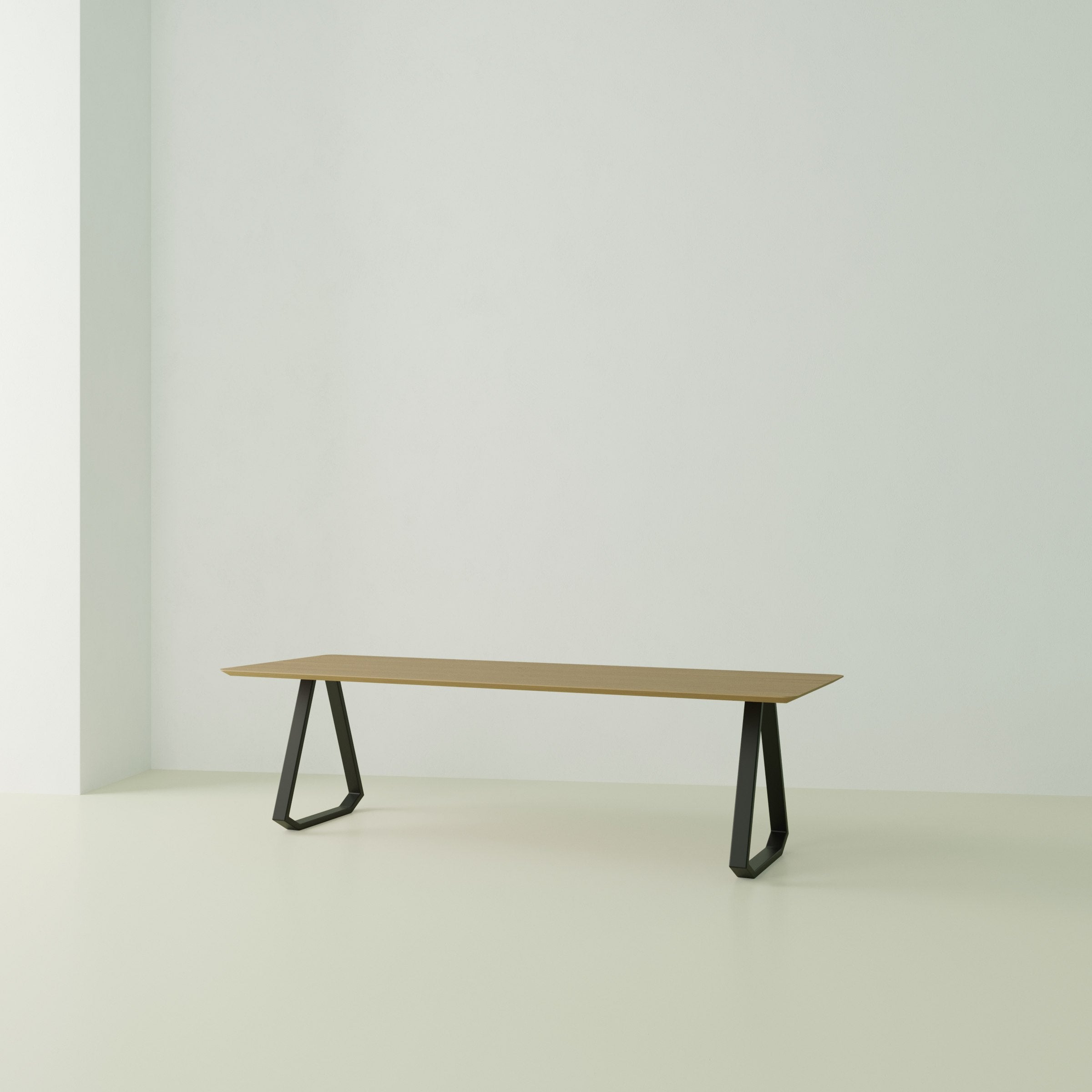Studio Henk Topple tafel verjongd - zwart onderstel - alle formaten - Oosterlinck