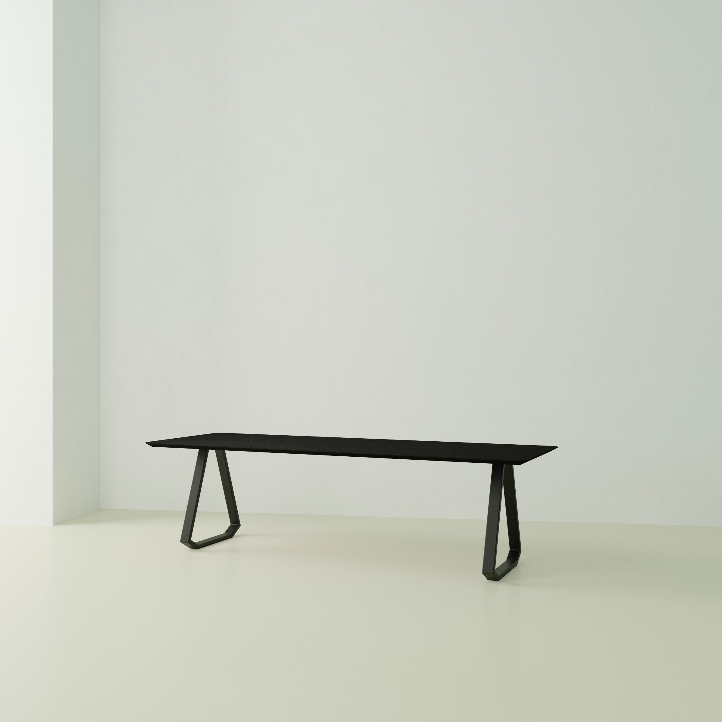 Studio Henk Topple tafel verjongd - zwart onderstel - alle formaten - Oosterlinck