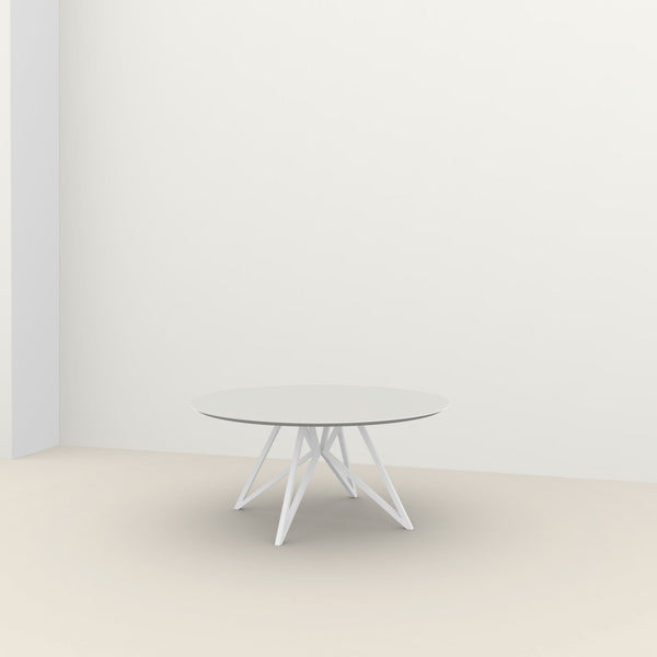 Studio Henk Butterfly ronde tafel HPL verjongd - wit onderstel - alle formaten
