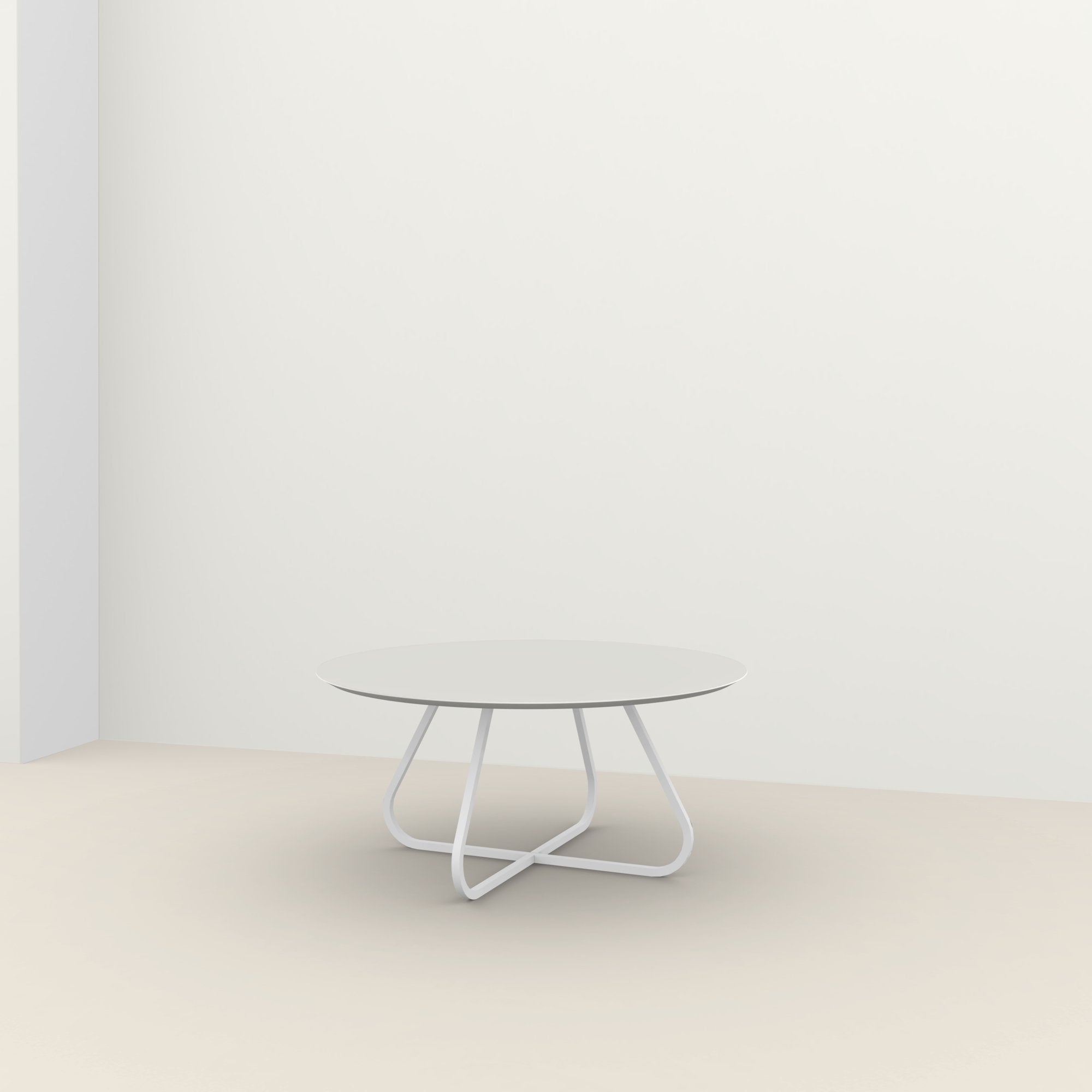 Studio Henk Curved ronde tafel HPL verjongd - wit onderstel - alle formaten - Oosterlinck