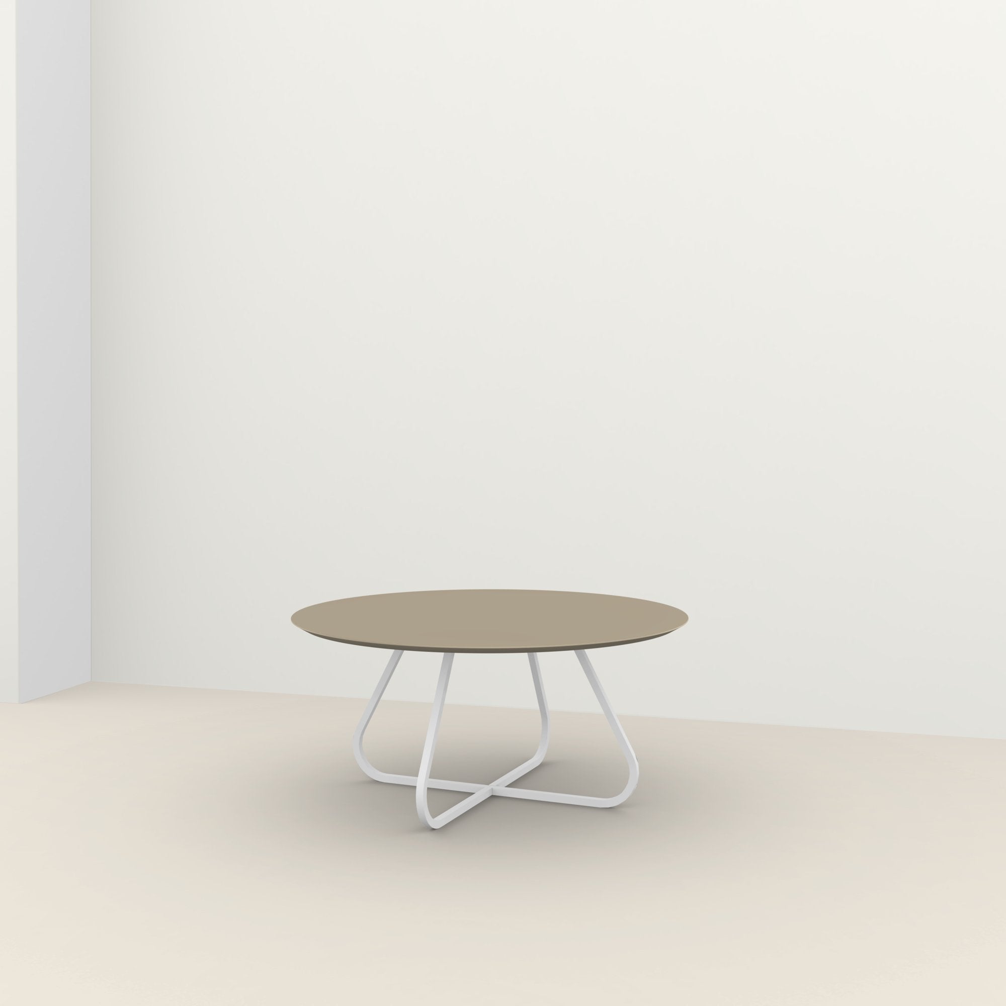 Studio Henk Curved ronde tafel HPL verjongd - wit onderstel - alle formaten - Oosterlinck