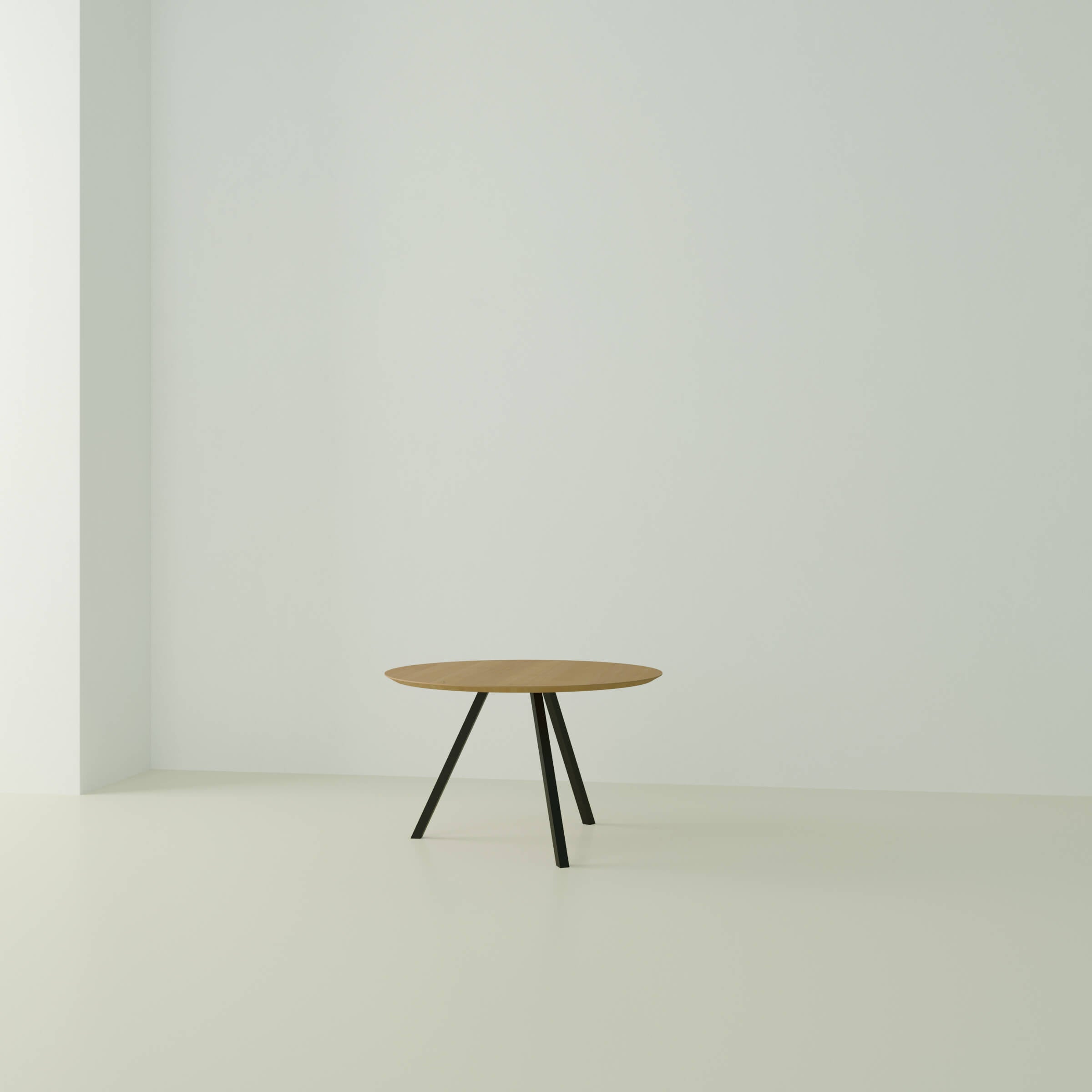Studio Henk New Classic tafel rond verjongd - zwart onderstel - alle formaten - Oosterlinck