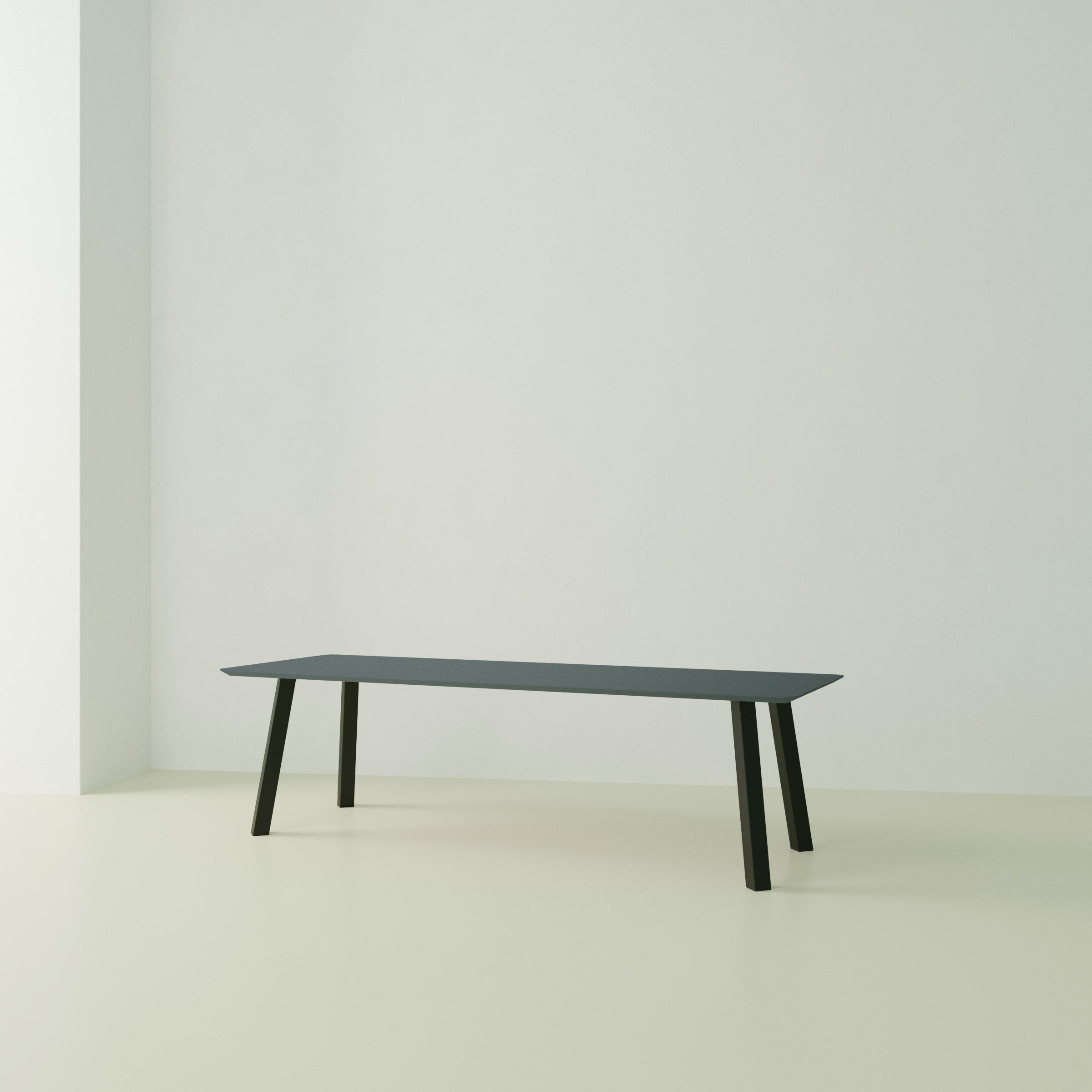 Studio Henk Co tafel HPL verjongd - zwart onderstel - alle formaten - Oosterlinck