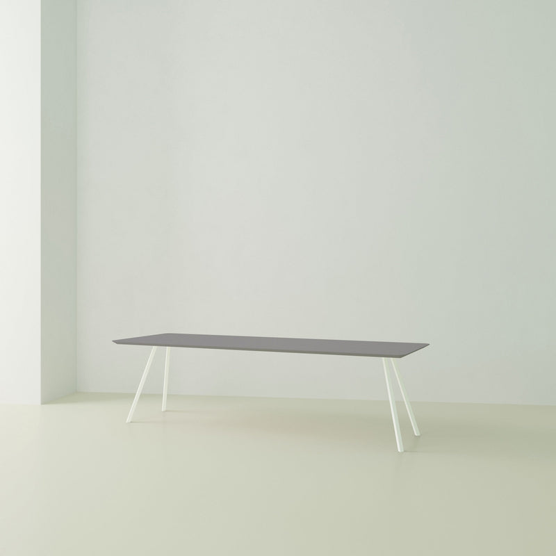 Studio Henk Slim co tafel HPL verjongd - wit onderstel - alle formaten - Oosterlinck