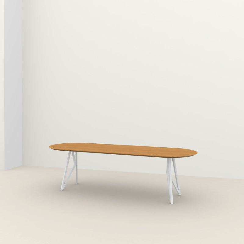 Studio Henk Butterfly tafel platovaal verjongd - wit onderstel - alle formaten - Oosterlinck