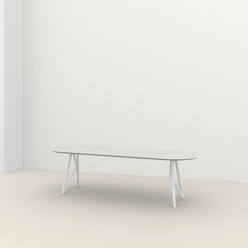 Studio Henk Butterfly tafel platovaal verjongd - wit onderstel - alle formaten - Oosterlinck