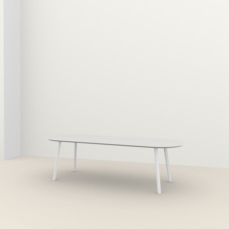 Studio Henk New Classic tafel platovaal verjongd - wit onderstel - alle formaten