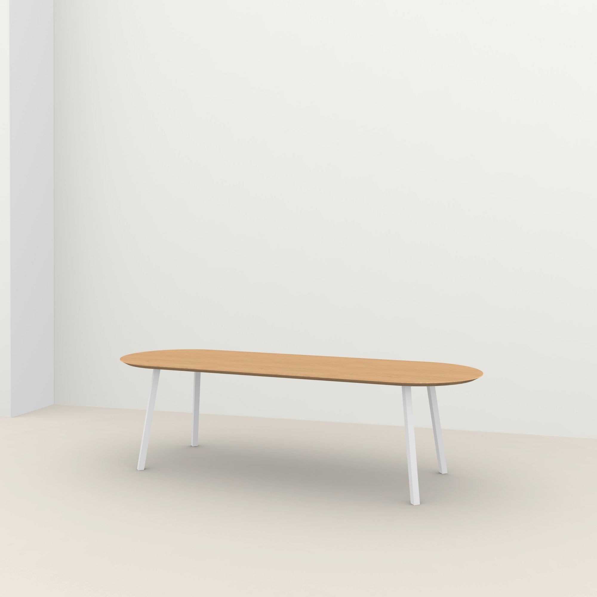 Studio Henk New Classic tafel platovaal verjongd - wit onderstel - alle formaten - Oosterlinck